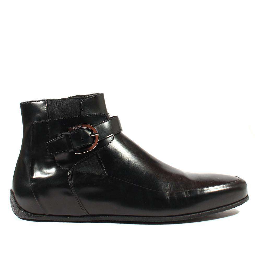 Cesare Paciotti Luxury Italian Men's Designer Shoes Old Paint Black FL Leather Boots (CPM2556)