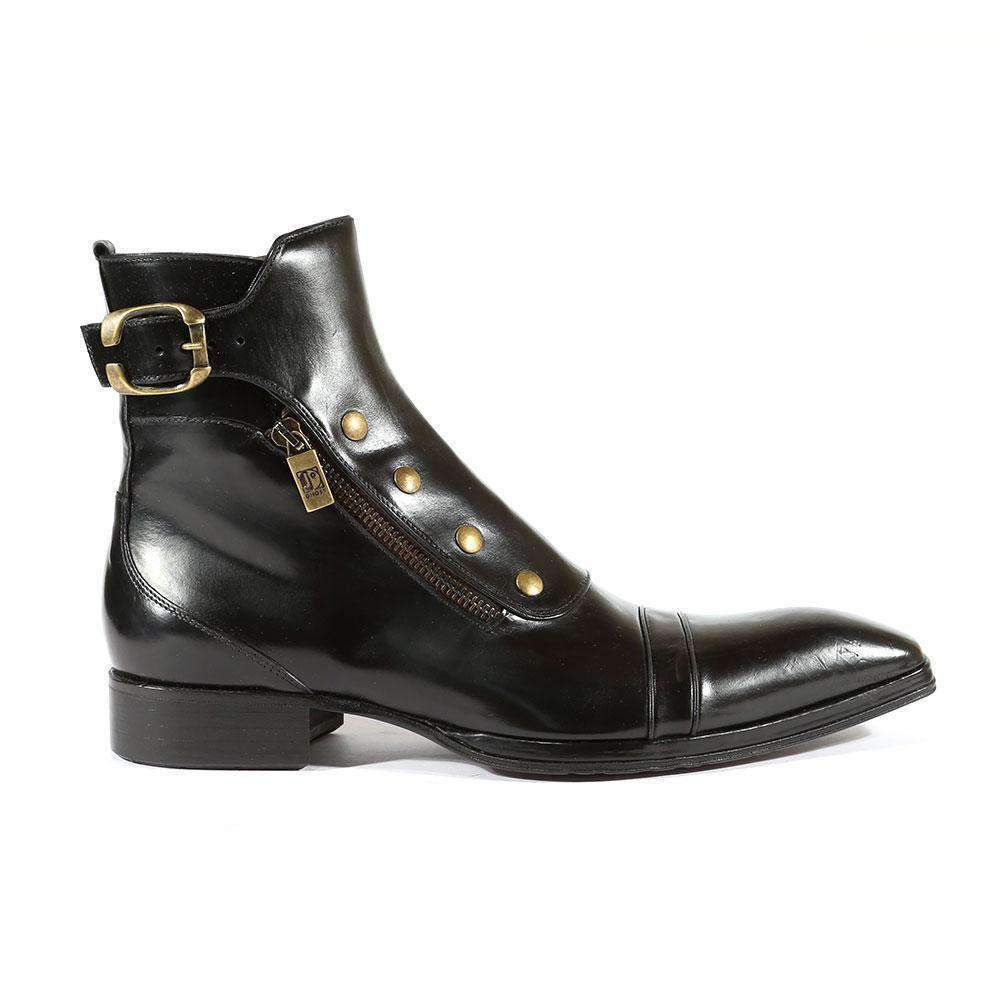 Jo Ghost 3206M Men's Designer Shoes Black Calf-Skin Leather Boots (JG2103)