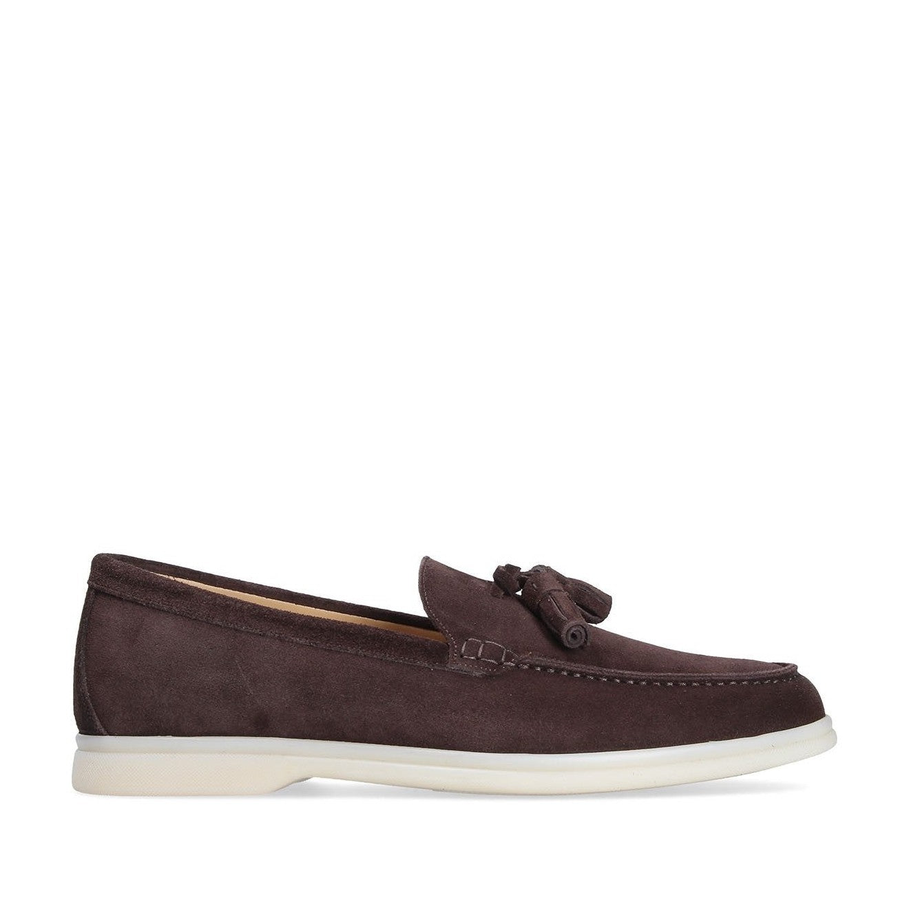 Franceschetti Amalfi Men's Shoes Dark Brown Suede Leather Slip-On Tassels Sneakers (FCCT1011)