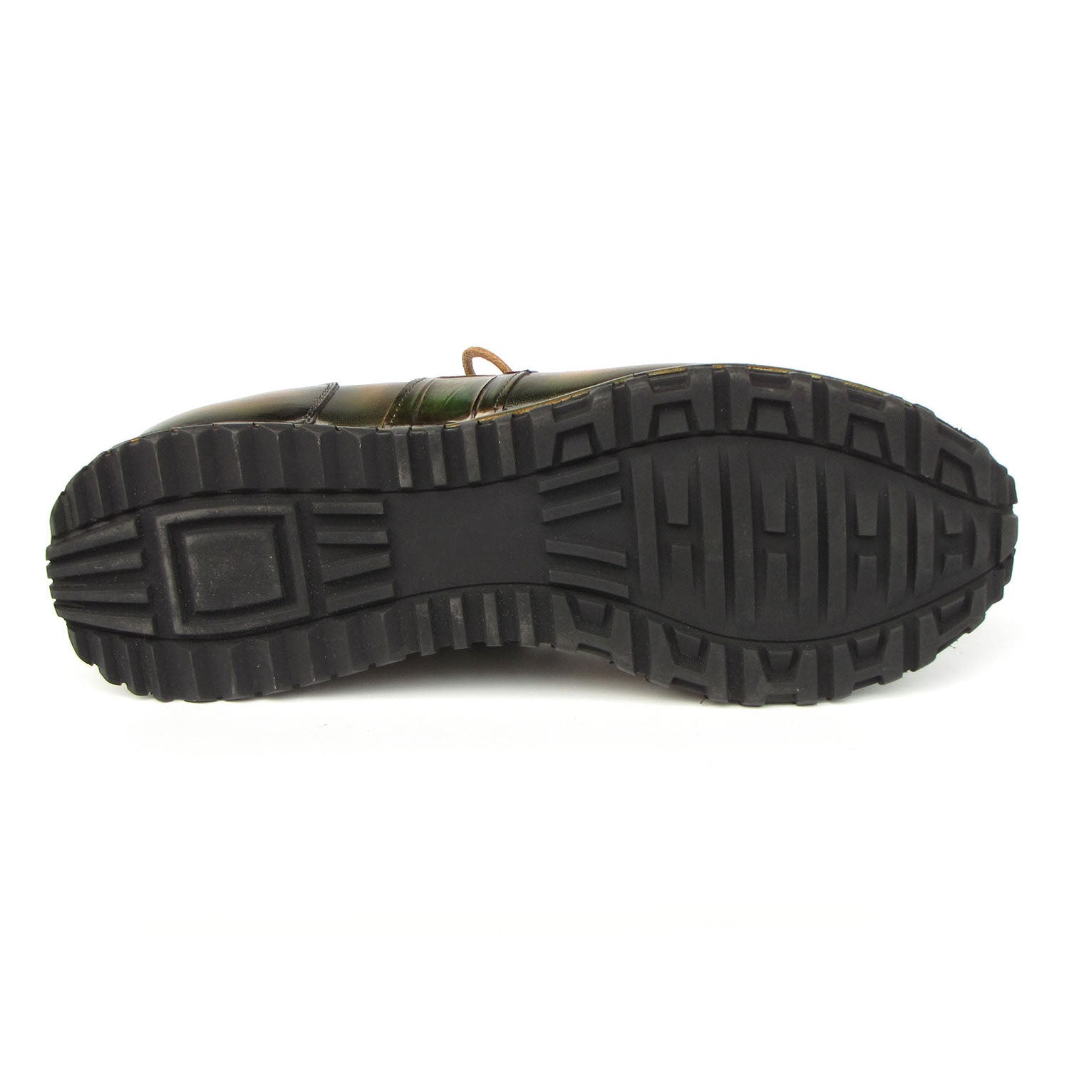Paul Parkman LP208GRN Men's Shoes Green Hand-Painted Leather Sneakers (PM6409)
