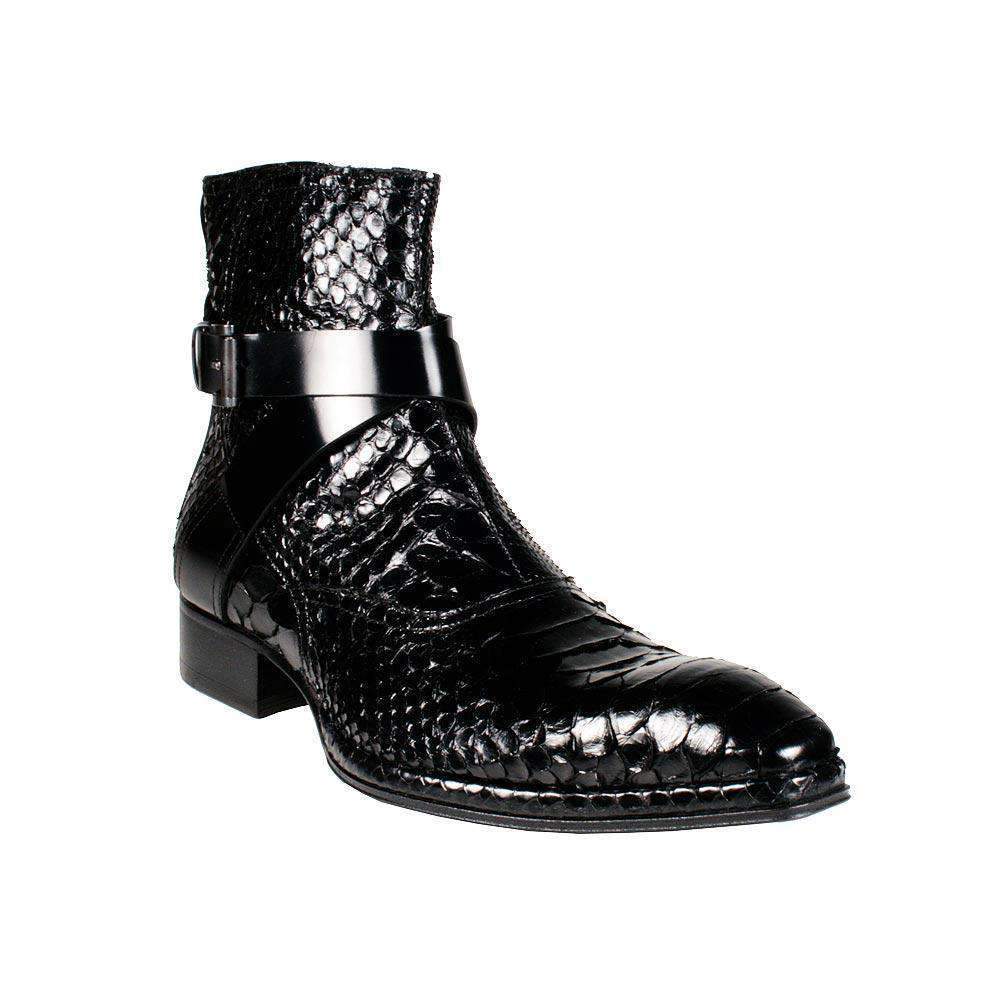 Jo Ghost Men's Designer Shoes Black Zip-Up Boots 986 (JG1560)