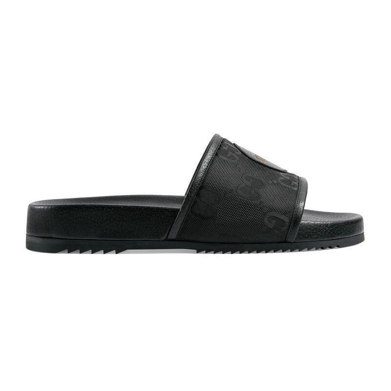 Gucci 644754 H9H90 1000 Men's Shoes Black GG Econyl Fabric Off The Grid  Slide Sandals (GGM1740)