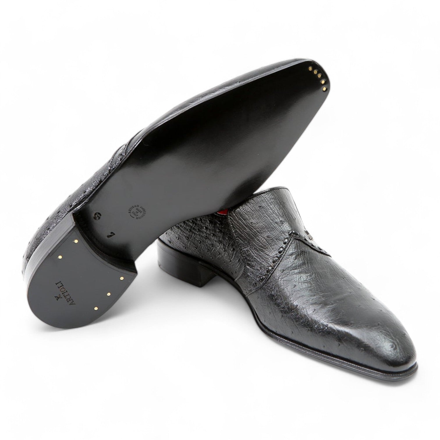 Artioli Ivo Men's Shoes Exotic Ostrich Formal Loafers (ART1016)