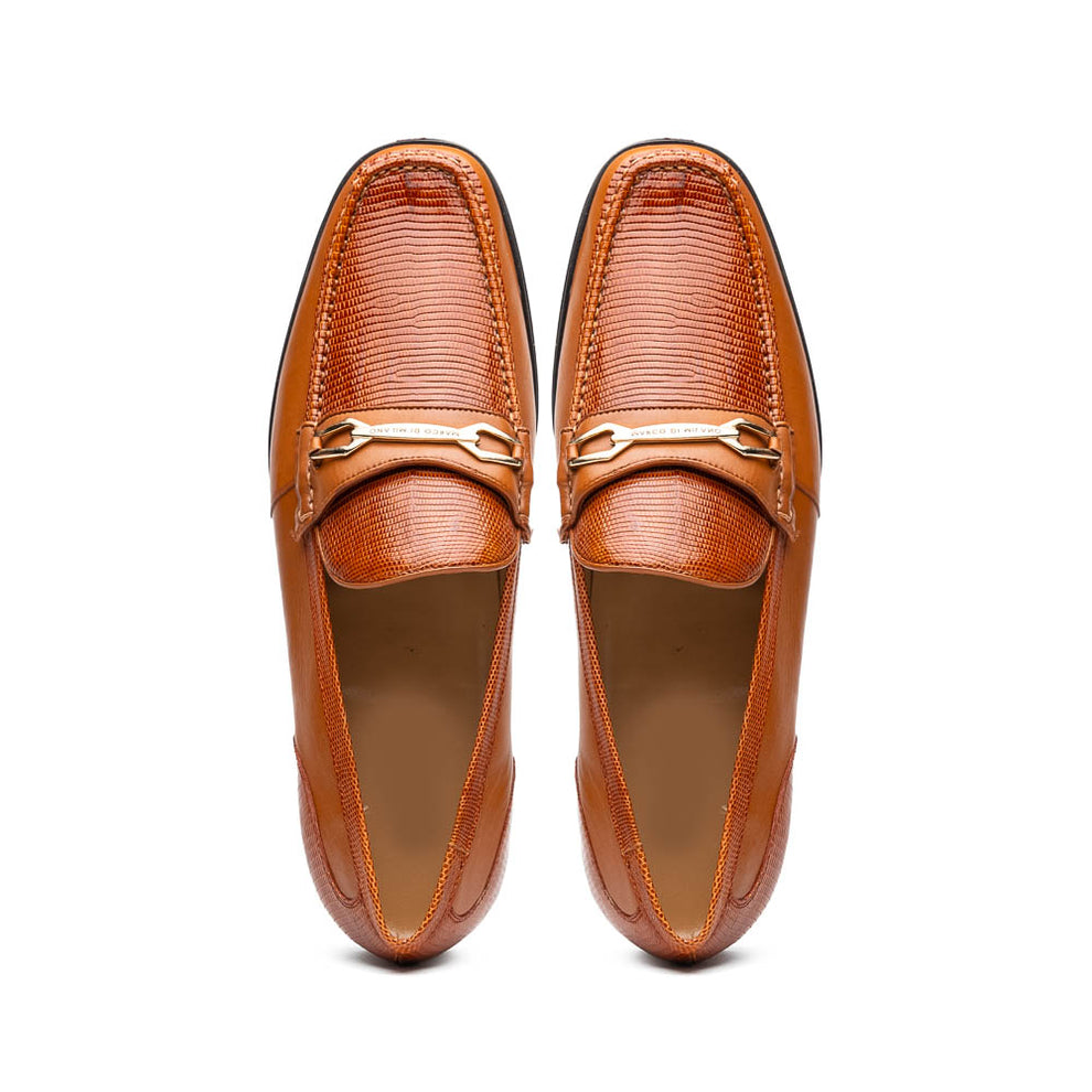 Marco Di Milano Hugo Men's Shoes Honey Exotic Lizard / Calf-Skin Leather Horsebit Loafers (MDM1085)