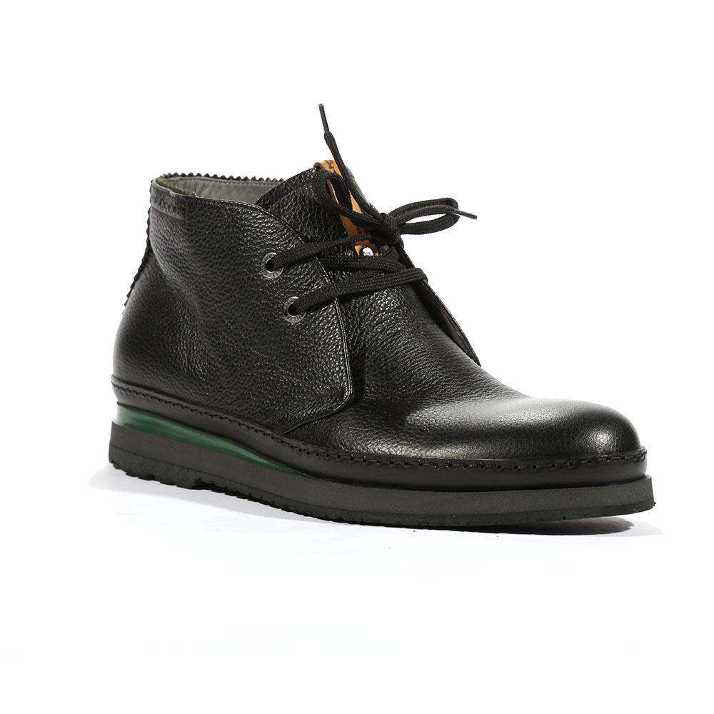 Cesare Paciotti Luxury Italian Men's Boots 4US Granello Black Cam Army Designer Shoes (CPM5402)