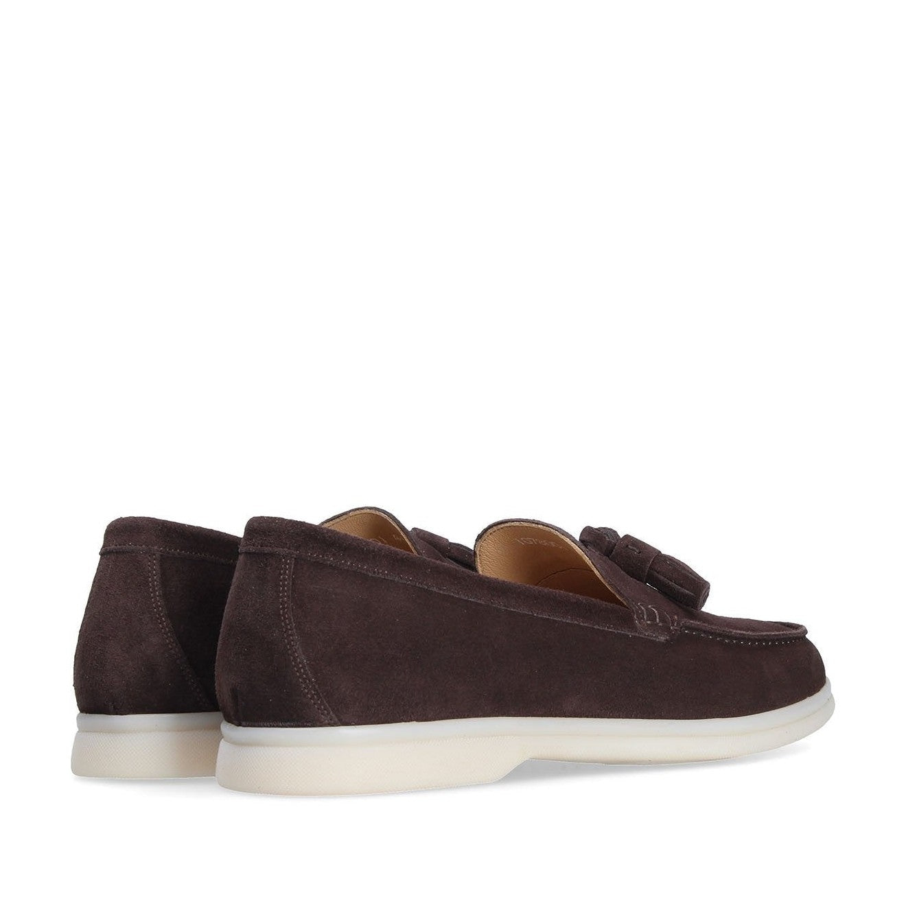 Franceschetti Amalfi Men's Shoes Dark Brown Suede Leather Slip-On Tassels Sneakers (FCCT1011)