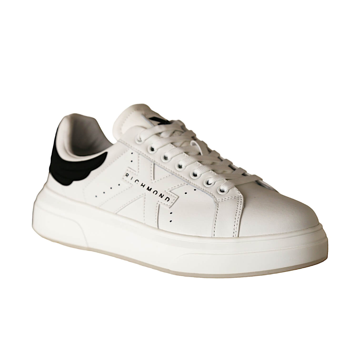 John Richmond 22203/CP Men's Shoes White Calf-Skin Leather Casual Sneakers (JR1002)
