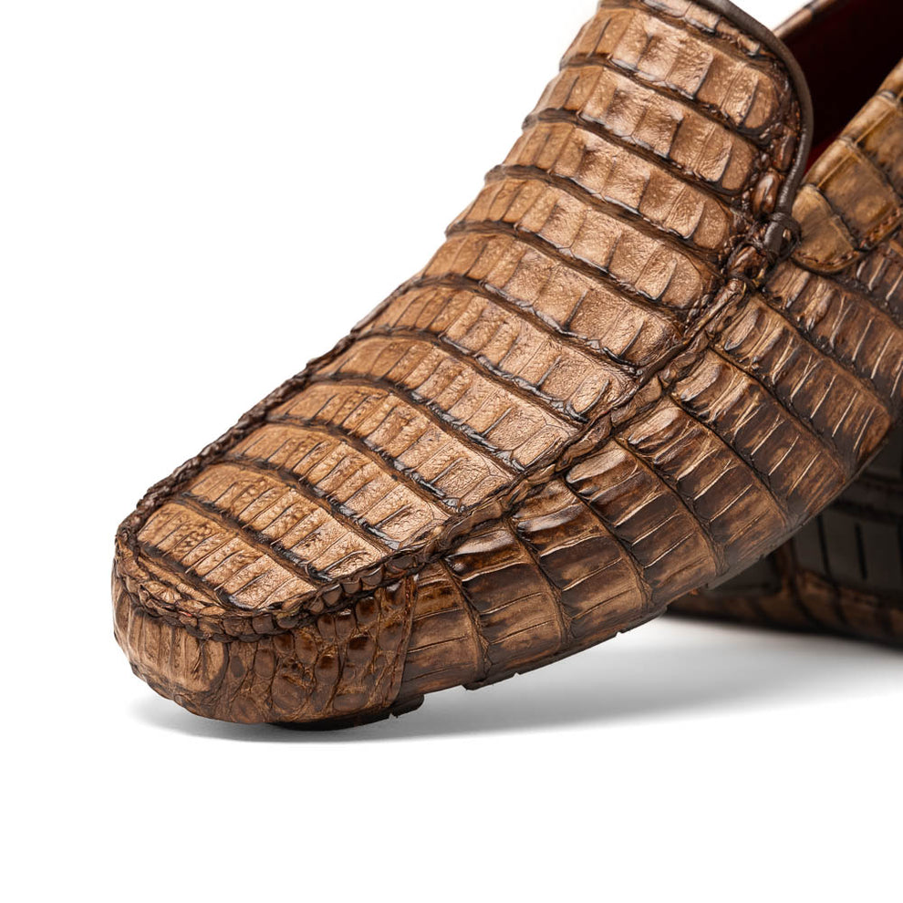 Marco Di Milano Remo Men's Shoes Exotic Crocodile Moccasin Driver Loafers (MDM1188)