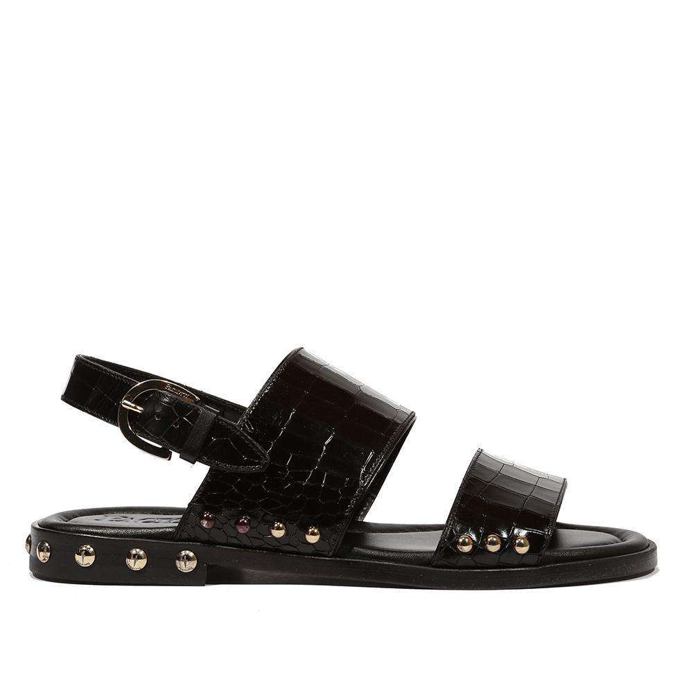 Cesare Paciotti Luxury Italian Men's Cocco Lux Black Sandals (CPM5106)
