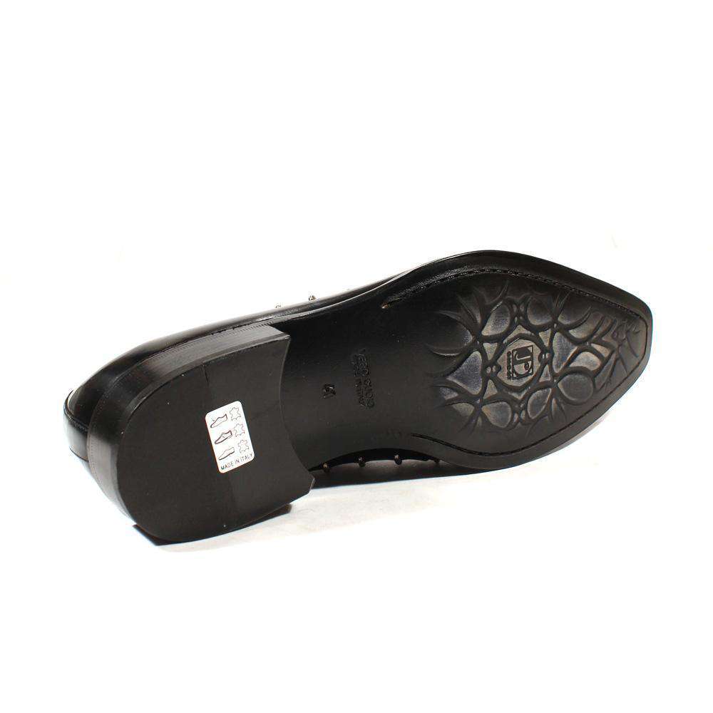 Jo Ghost Men's Designer Shoes Montalcio Leather Nero / Black Oxfords (JG1800)