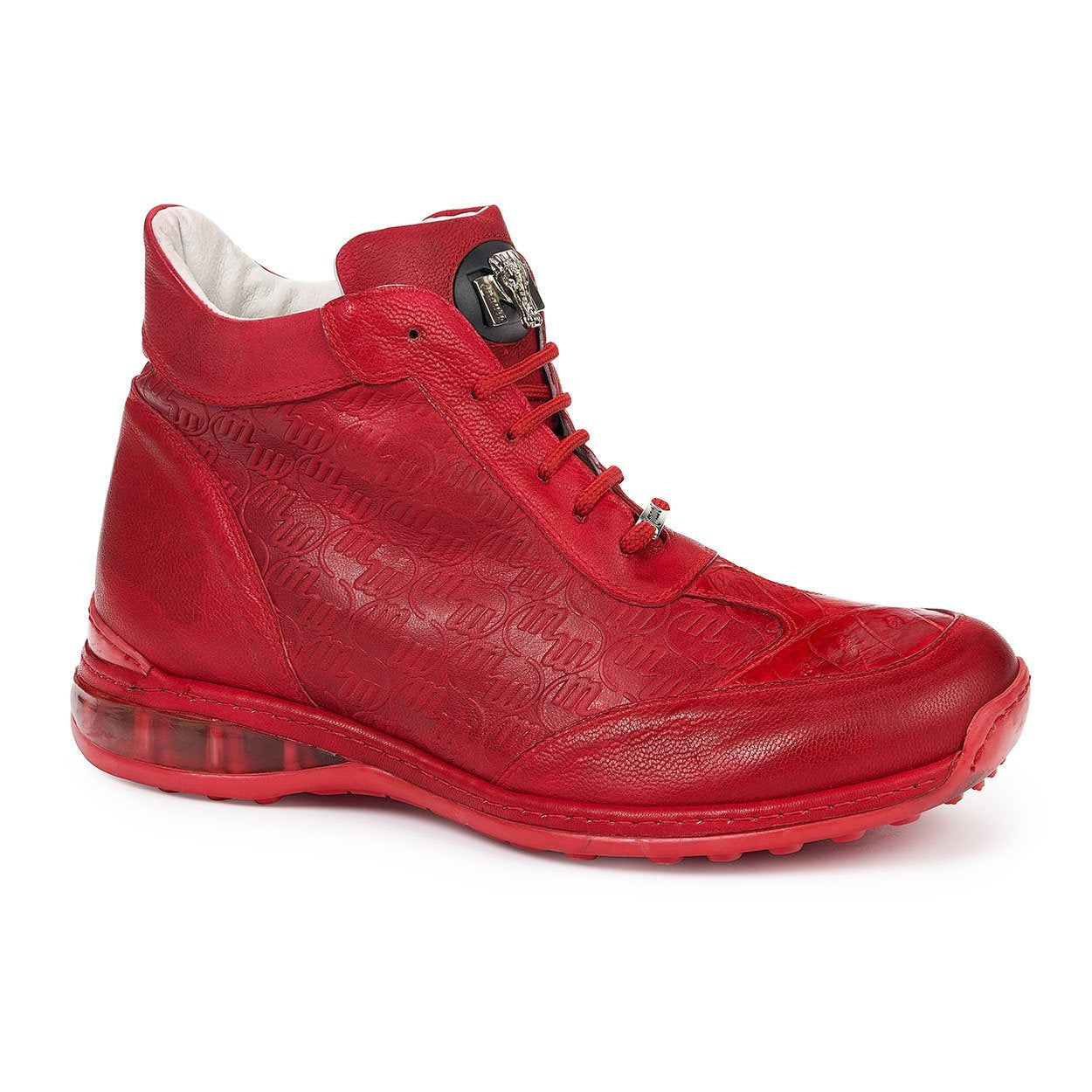 Mauri Men's Red Baby Croc & Embossed Calf-skin Leather Sneakers 8510(MA4814)