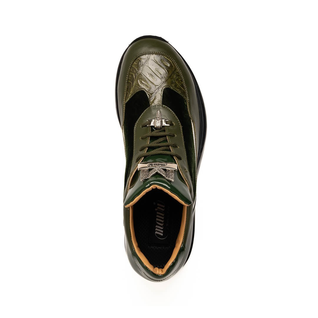 Mauri Goldie M705/3 Men's Shoes Exotic Crocodile / Velvet / Nappa / Patent Leather Sneakers (MA5645)