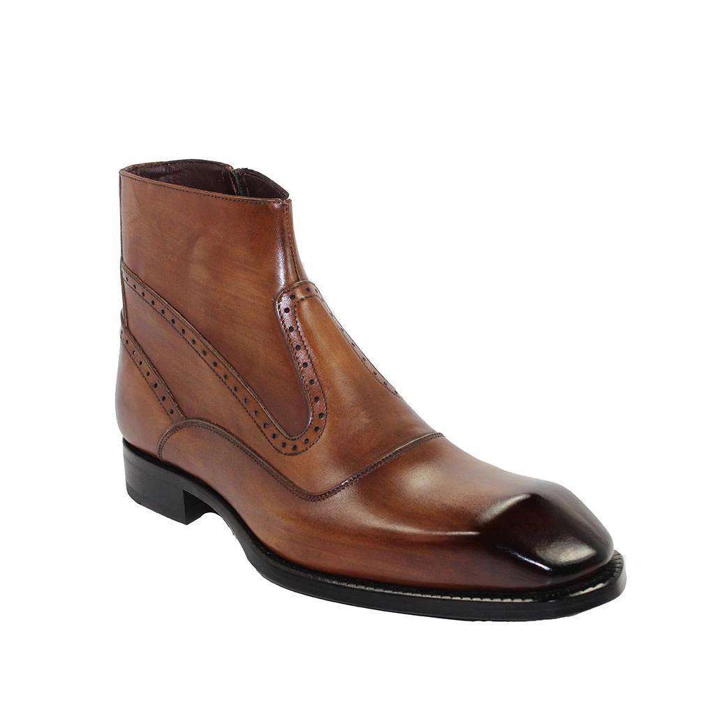 Emilio Franco Designer Shoes Men's Davide Brandy Calf-skin Leather Boots (EFS3414)