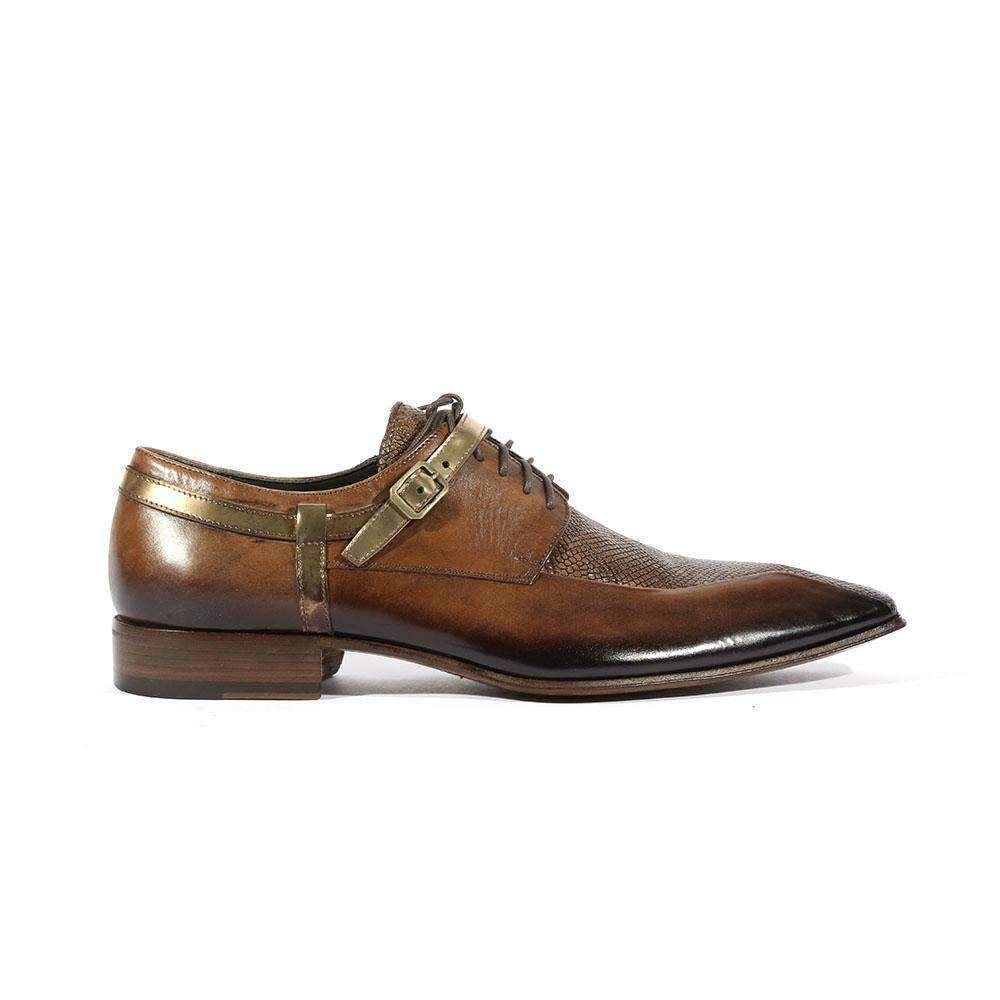 Jo Ghost Men's Italian Designer Shoes Diver Reptilis Sigaro Oxfords(JG5101)