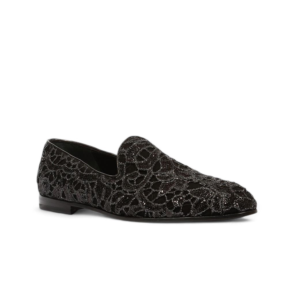 Cesare Paciotti Luxury Italian Men's Vit Cam Pizzo Black Loafers (CPM5357)
