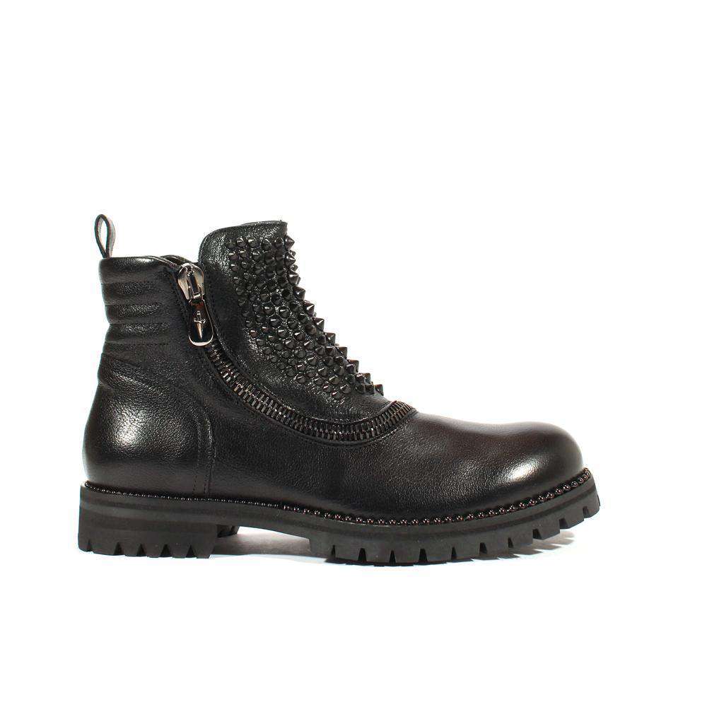 Cesare Paciotti Luxury Italian Men's Designer Shoes Nilo Black An Leather Boots (CPM2532)