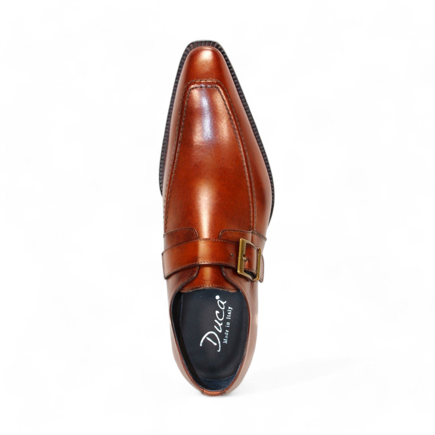 Duca Garda Men's Shoes Brown Calf-Skin Leather Monkstraps Oxfords (D1119)