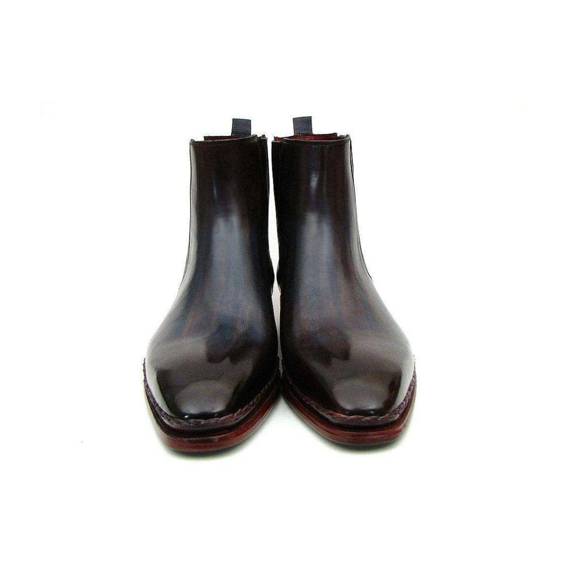 Paul Parkman Handmade Designer Shoes Men's Handmade Designer Shoes Chelsea Navy Burgundy Boots (PM5233)