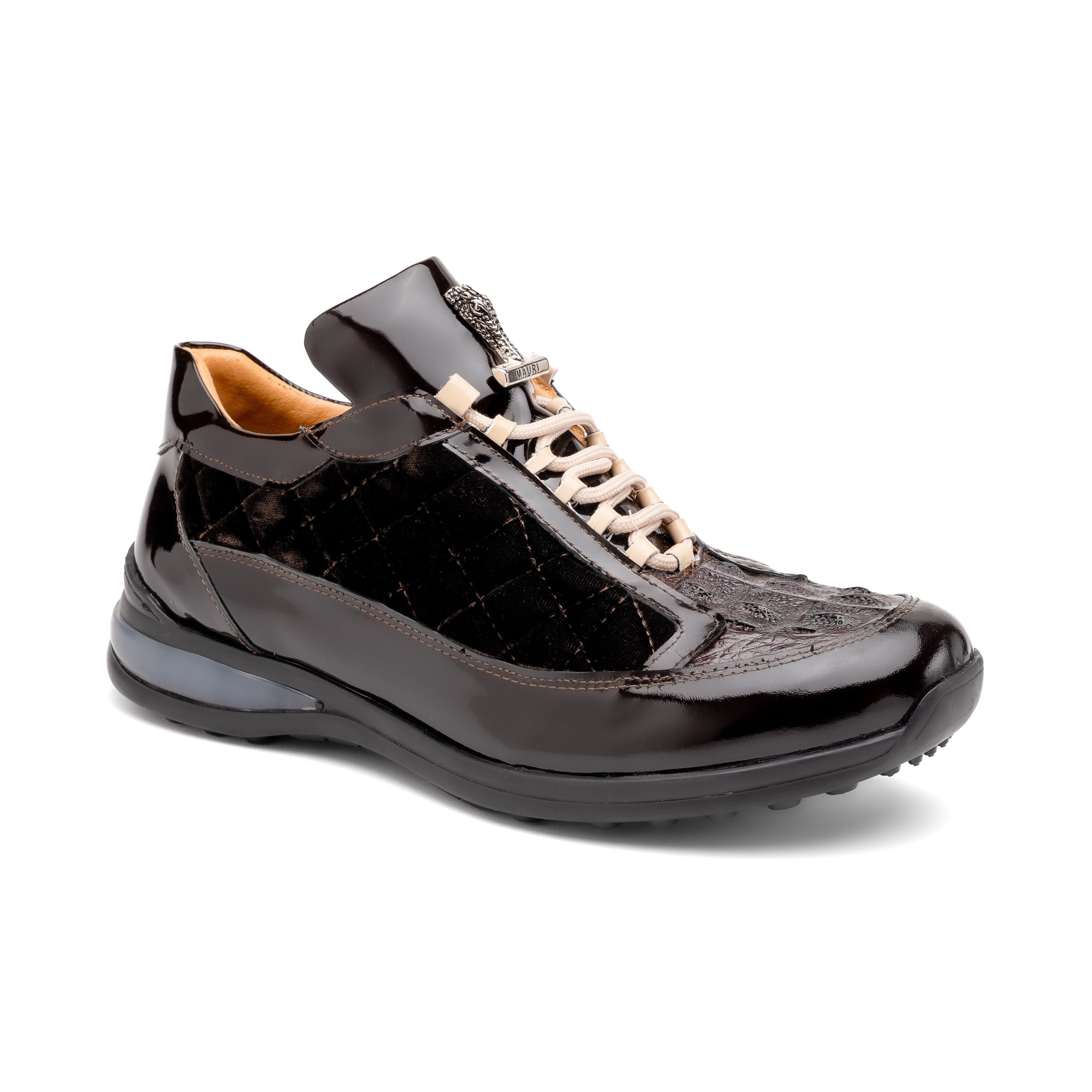 Mauri Beats 8415-1 Men's Shoes Sport Rust & Dune Exotic Hornback Crown / Velvet / Patent Leather Casual Sneakers (MA5577)