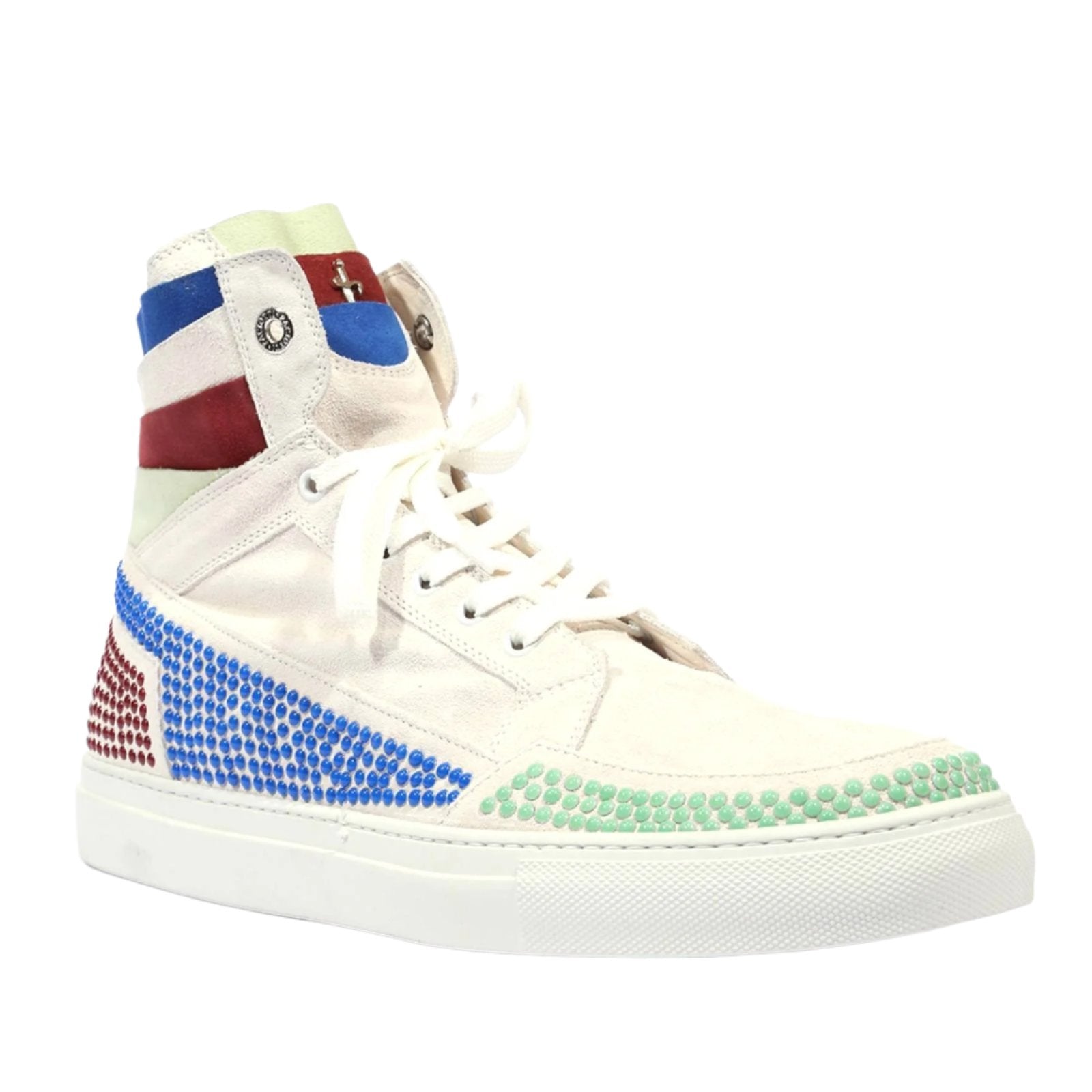 Cesare Paciotti Luxury Italian Men's Vit Camoscio Teal Maroon Blue Sneakers (CPM5130)