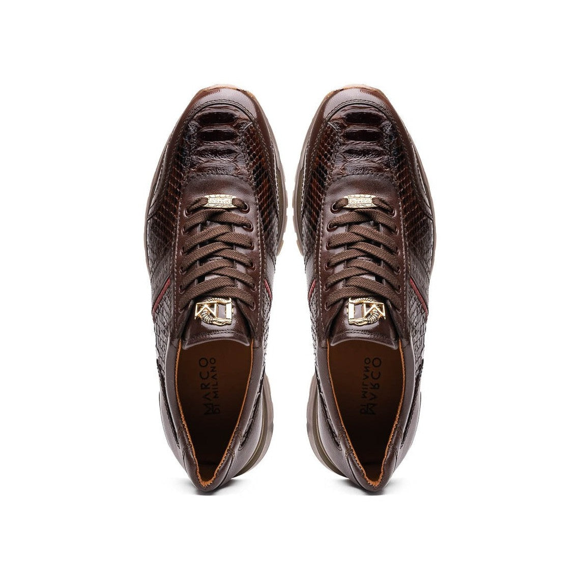 Marco Di Milano Brescia Men's Shoes Genuine Snake Skin / Calf-Skin Leather Sneakers (MDM1124)