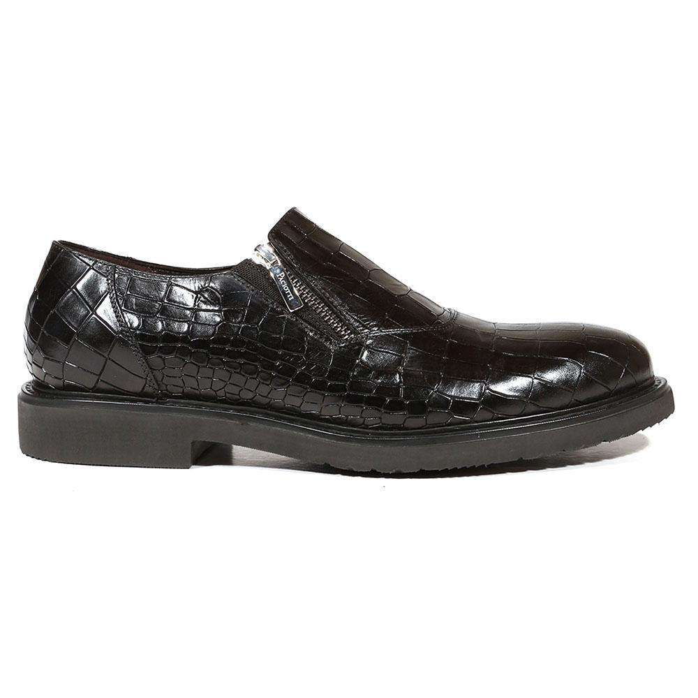 Cesare Paciotti Luxury Italian Men's Designer Shoes Cocco Lux Rete Black Loafers (CPM5000)