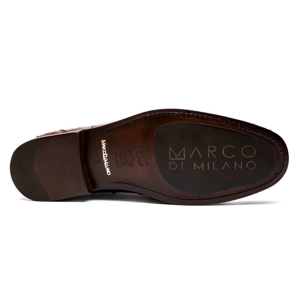 Marco Di Milano Ferrioni Men's Shoes Exotic Ostrich Horsebit Moccasin loafers (MDM1171)