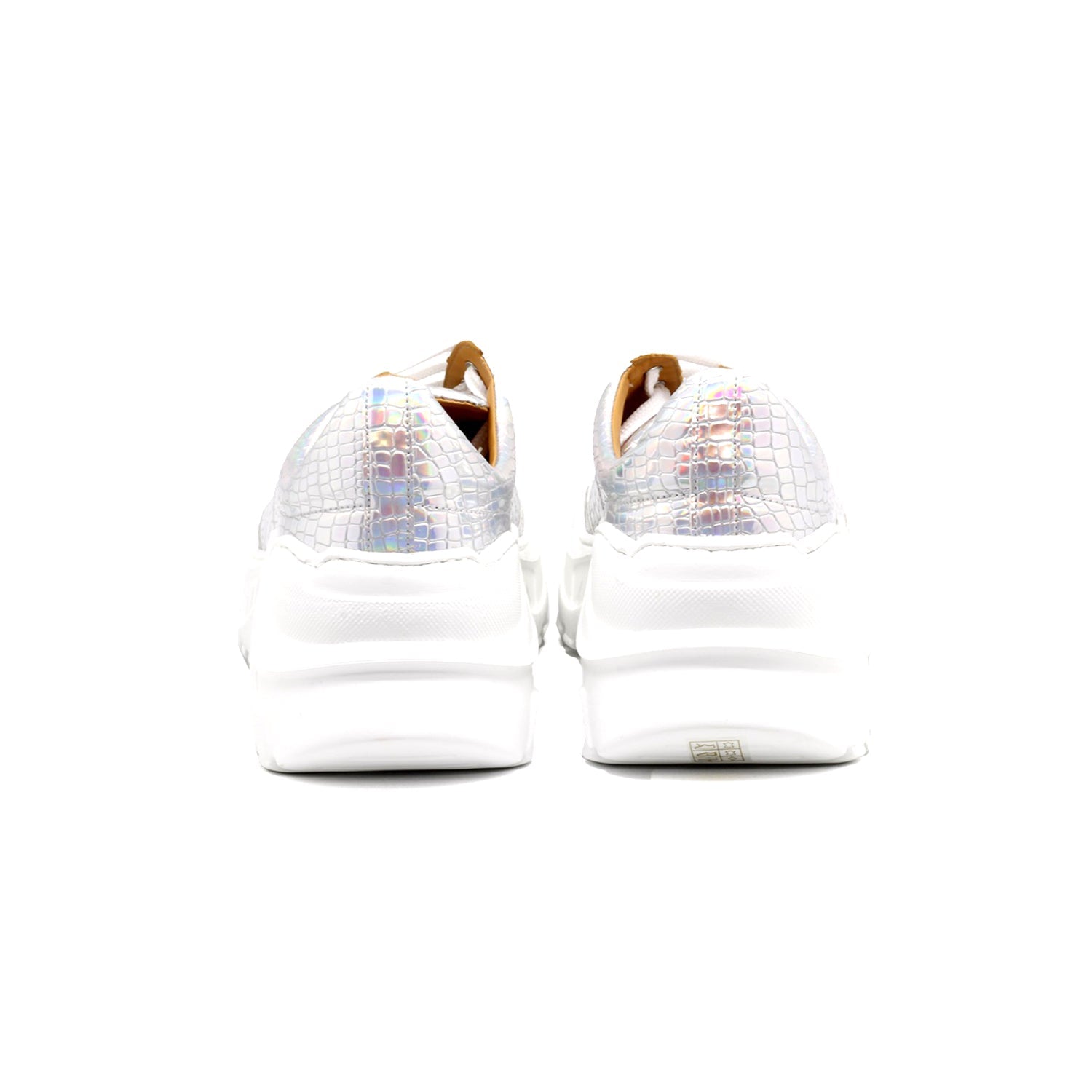 Mister Loza 39190 Men's Shoes White Crocodile Print Leather Sneakers (MIS1136)