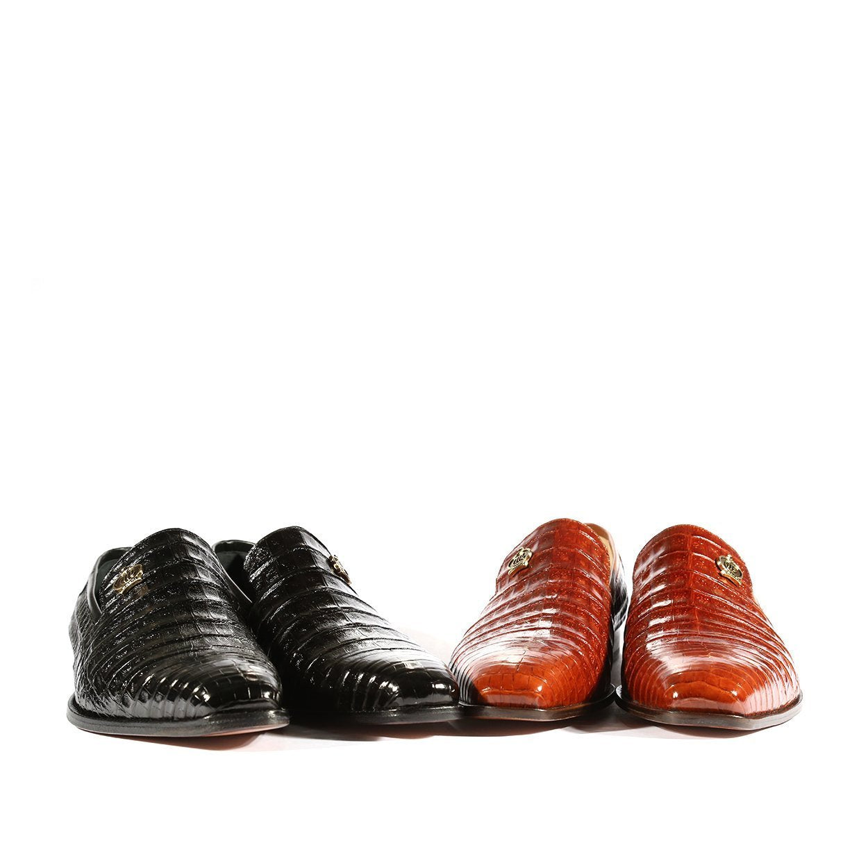 Mauri 4912 Monarch Men's Shoes Black Exotic Crocodile Slip-On Loafers (MA5319)