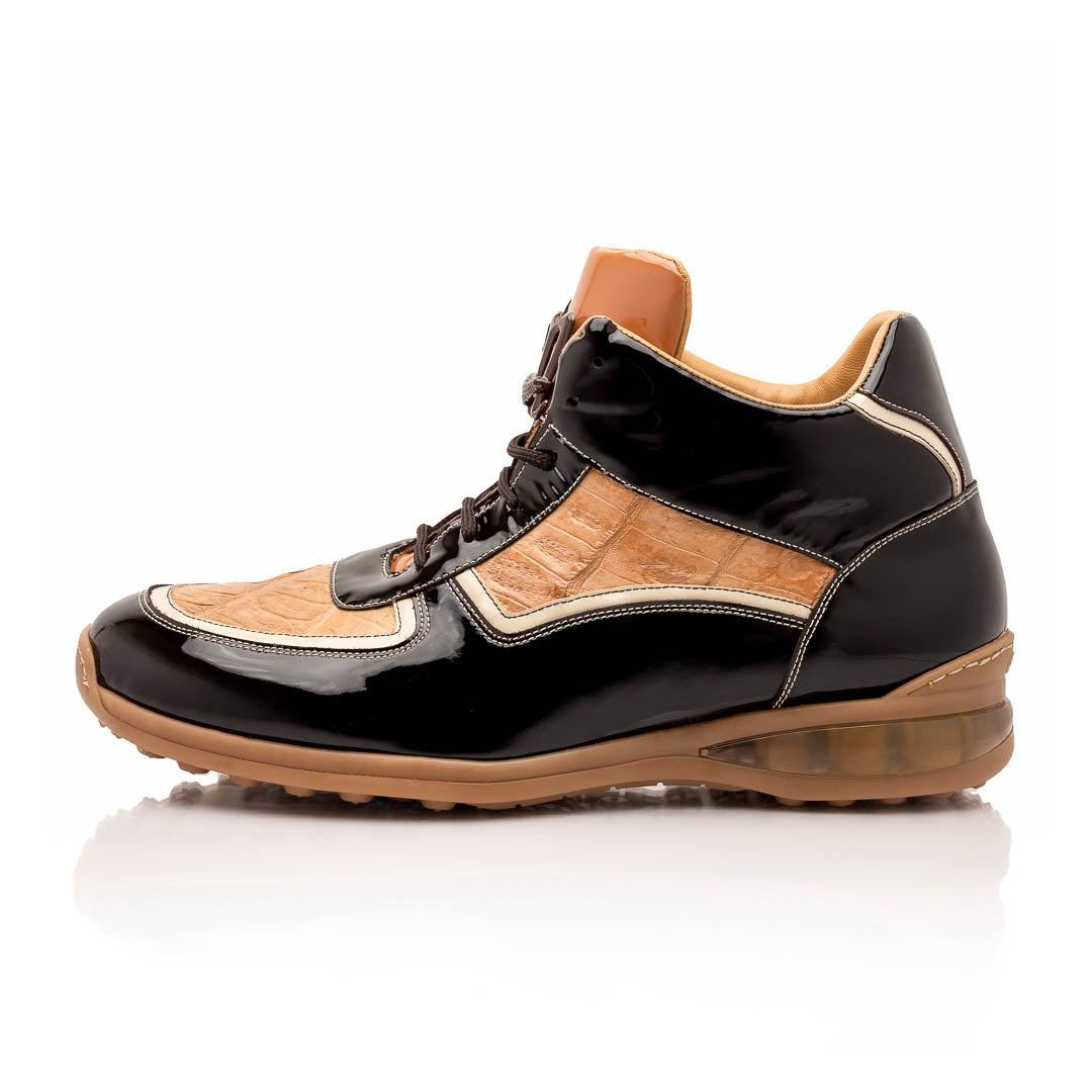 Mauri Quick M797 Men's Shoes Exotic Crocodile / Patent Leather High-Top Sneakers (MA5646)