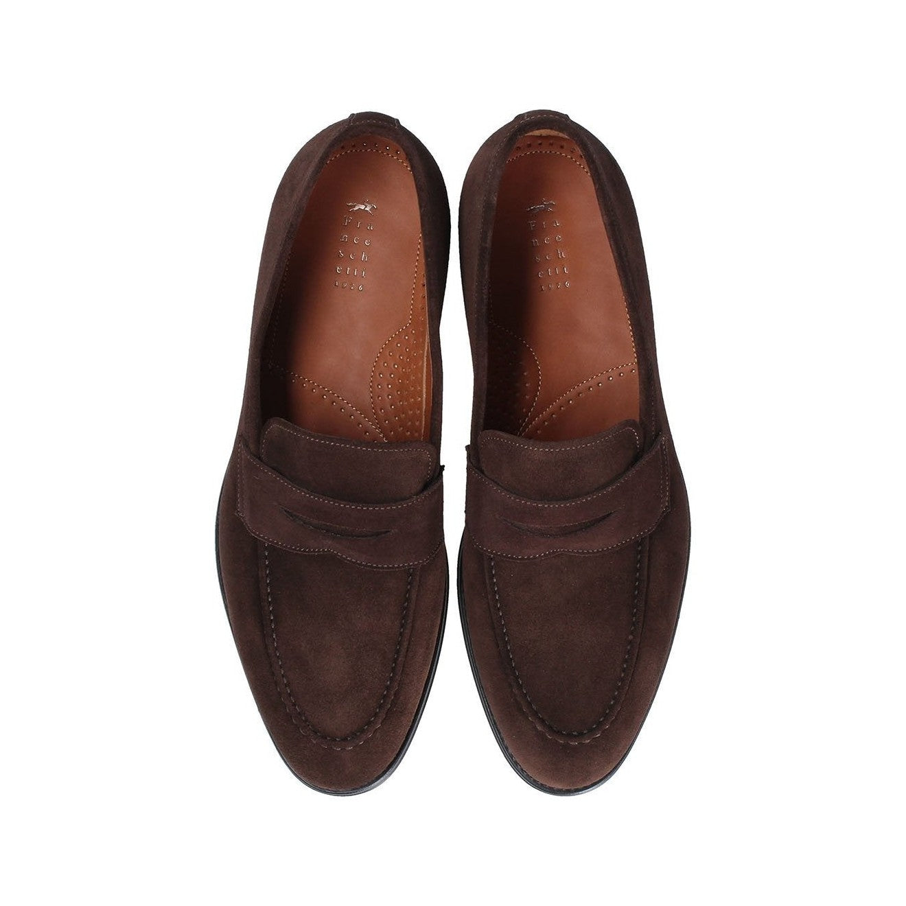 Franceschetti Evan Men's Shoes Chocolate Suede Leather Penny Loafers (FCCT1018)