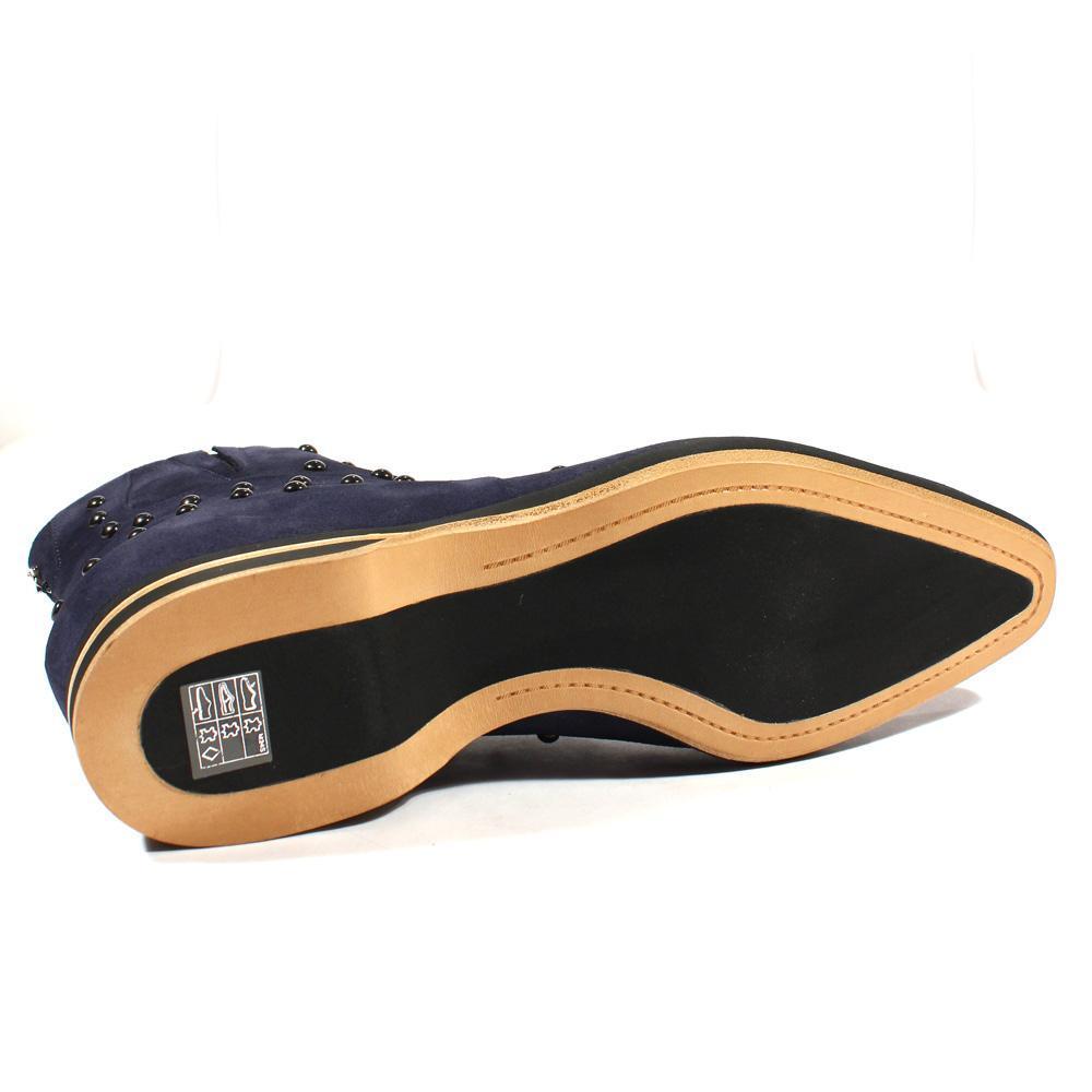 Cesare Paciotti Luxury Italian Men's Designer Shoes Vit Camoscio Blue Suede Boots (CPM2409)