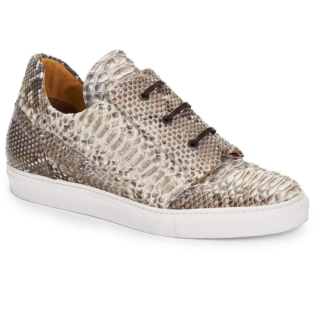 Mauri Designer Shoes Exotic Skin Men's Snake Natural Sneakers 8589 (MA4928)