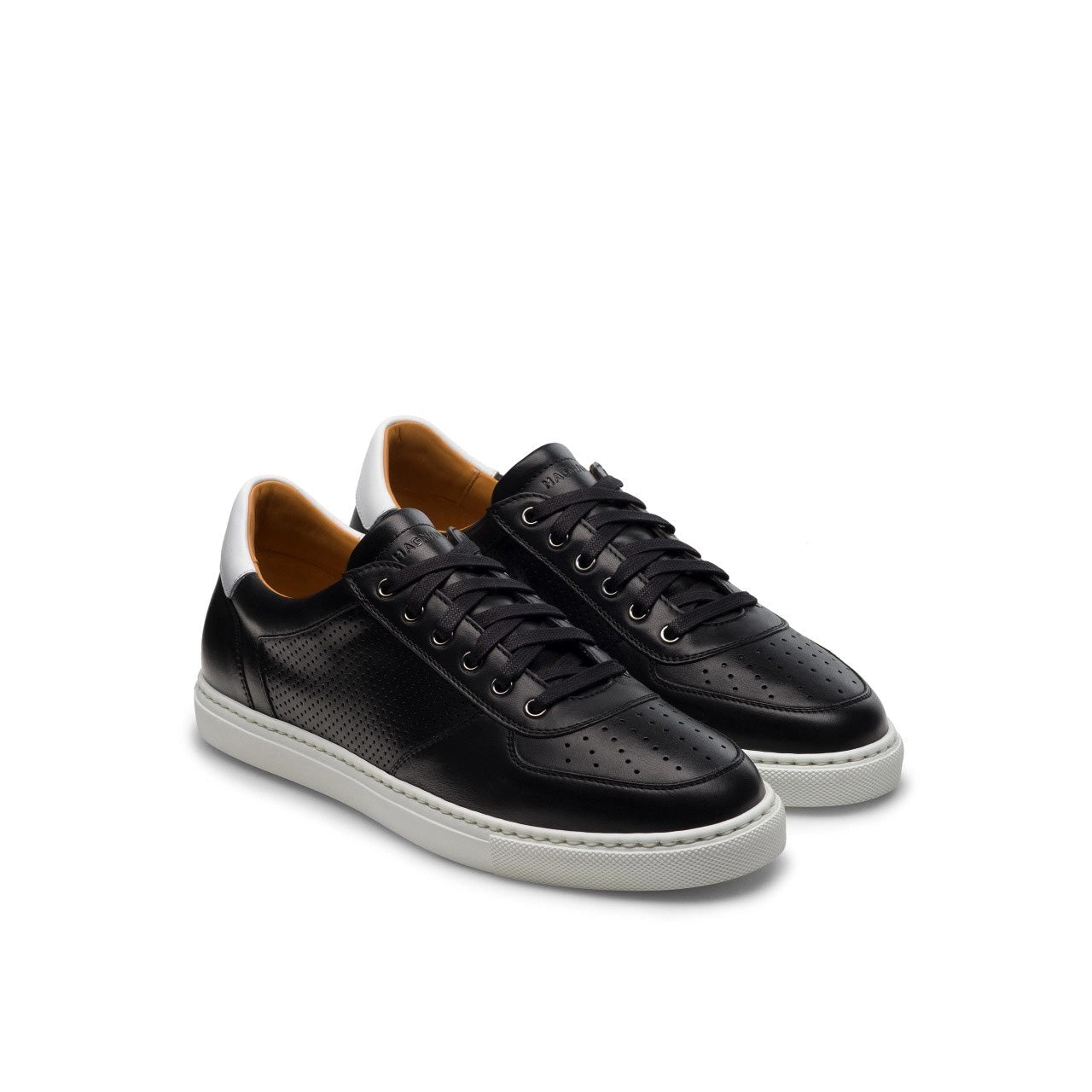 Magnanni 24425 Griffith Lo Men's Shoes Black Calf-Skin Leather Casual Sneakers (MAGS1084)