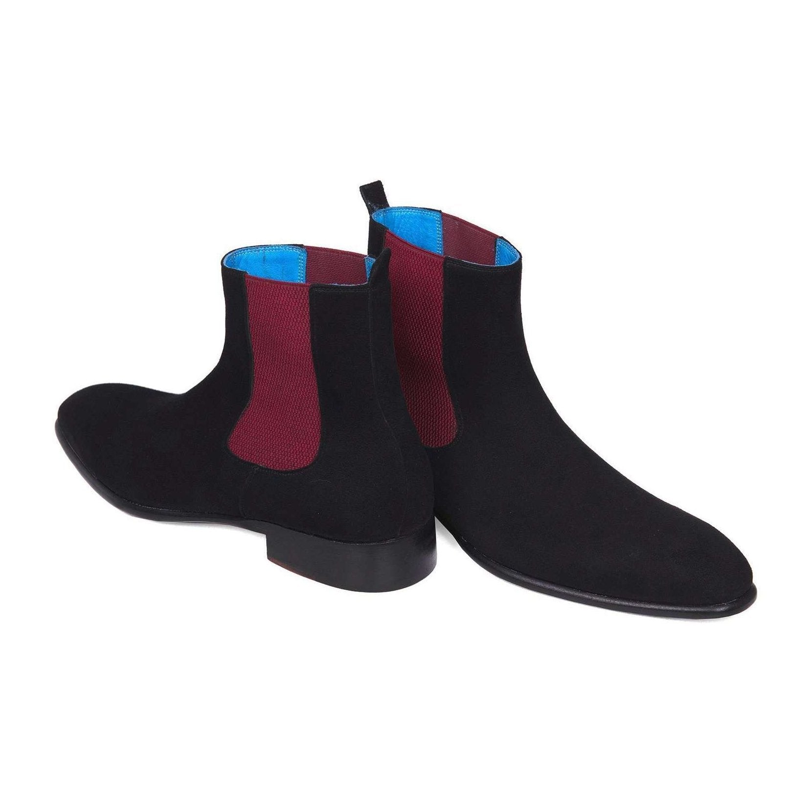 Paul Parkman Handmade Designer Shoes Black Suede Chelsea Boots (PM5618)