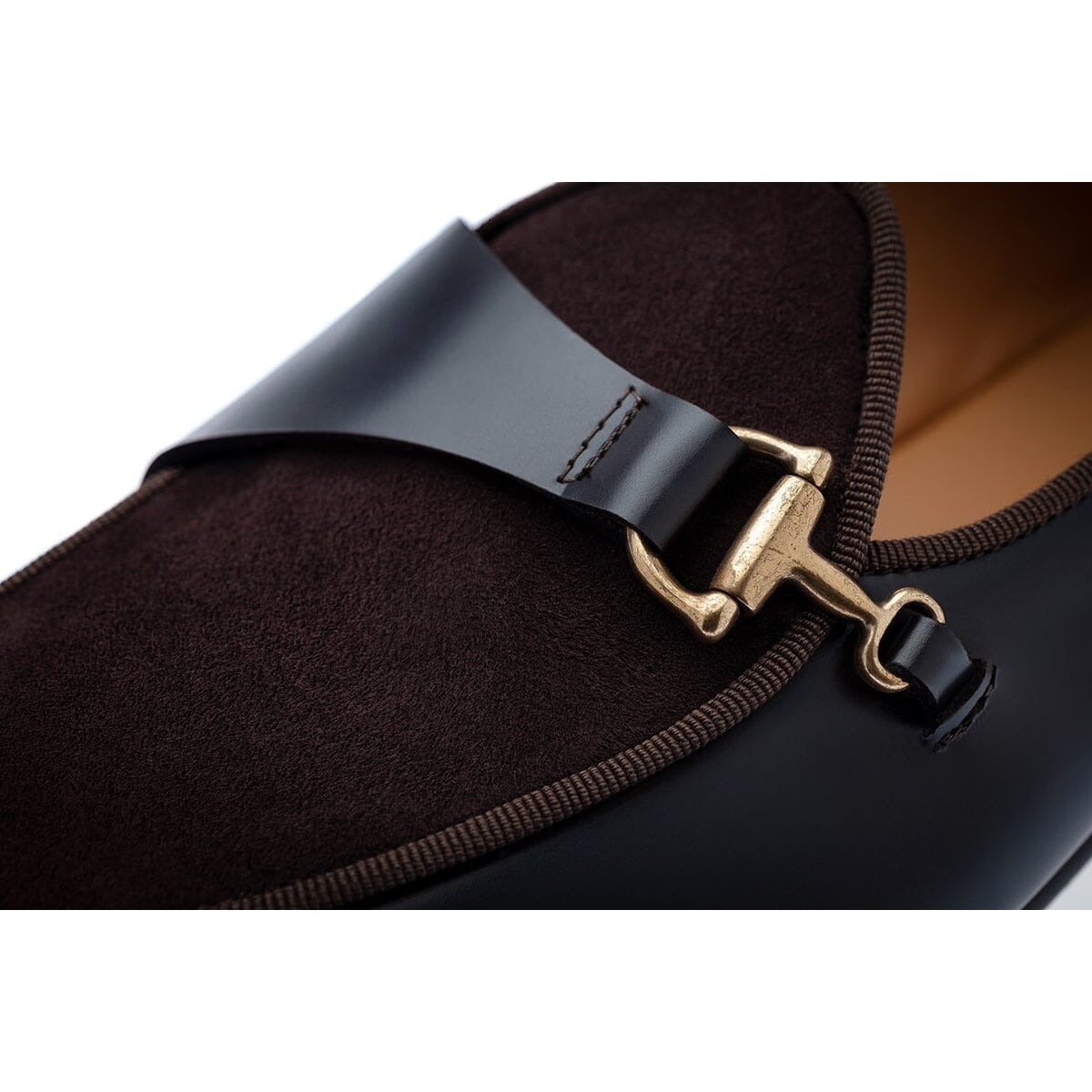 SUPERGLAMOUROUS Tangerine 12 Men's Shoes Cocoa Suede / Calf-Skin Leather Formal Belgian Loafers (SPGM1273)