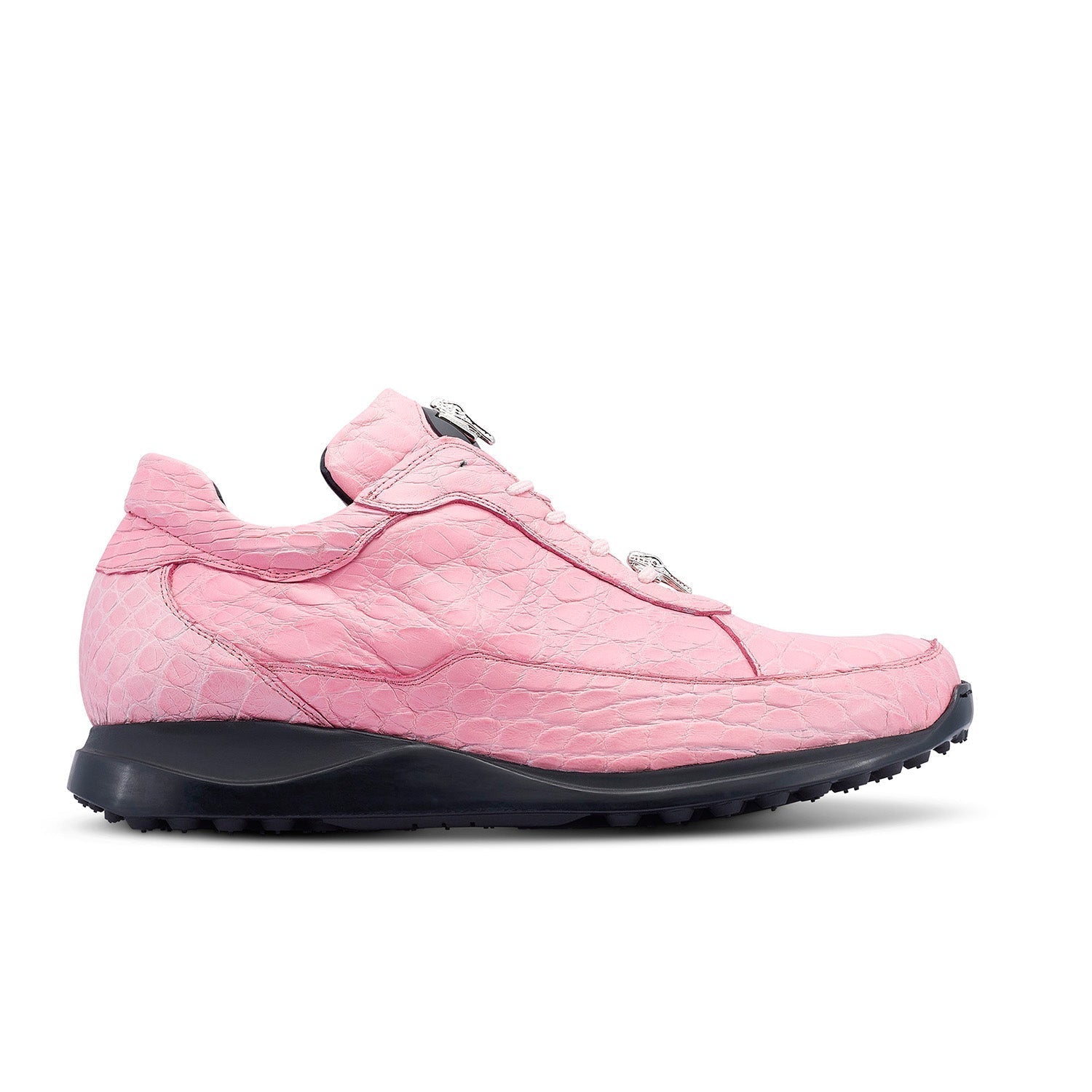 Mauri 8900/2 Bloodshed Men's Shoes Berry Pink Exotic Alligator Casual Sneakers (MA5418)