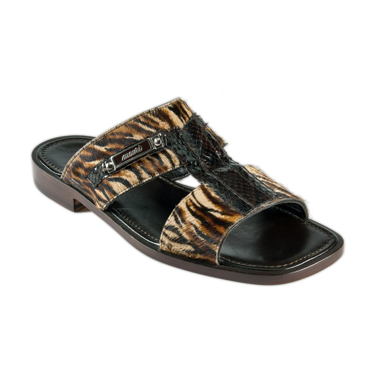 Mauri Whips Men's Designer Shoes Brown & Beige Snake-Skin / Pony Sandals 1450-3 (MAO1000)