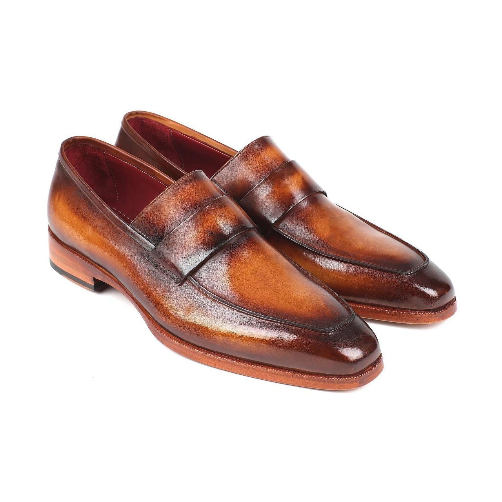 Paul Parkman Handmade Designer Shoes Men's Brown Calf-skin Leather Loafers 093-BRW (PM5904)