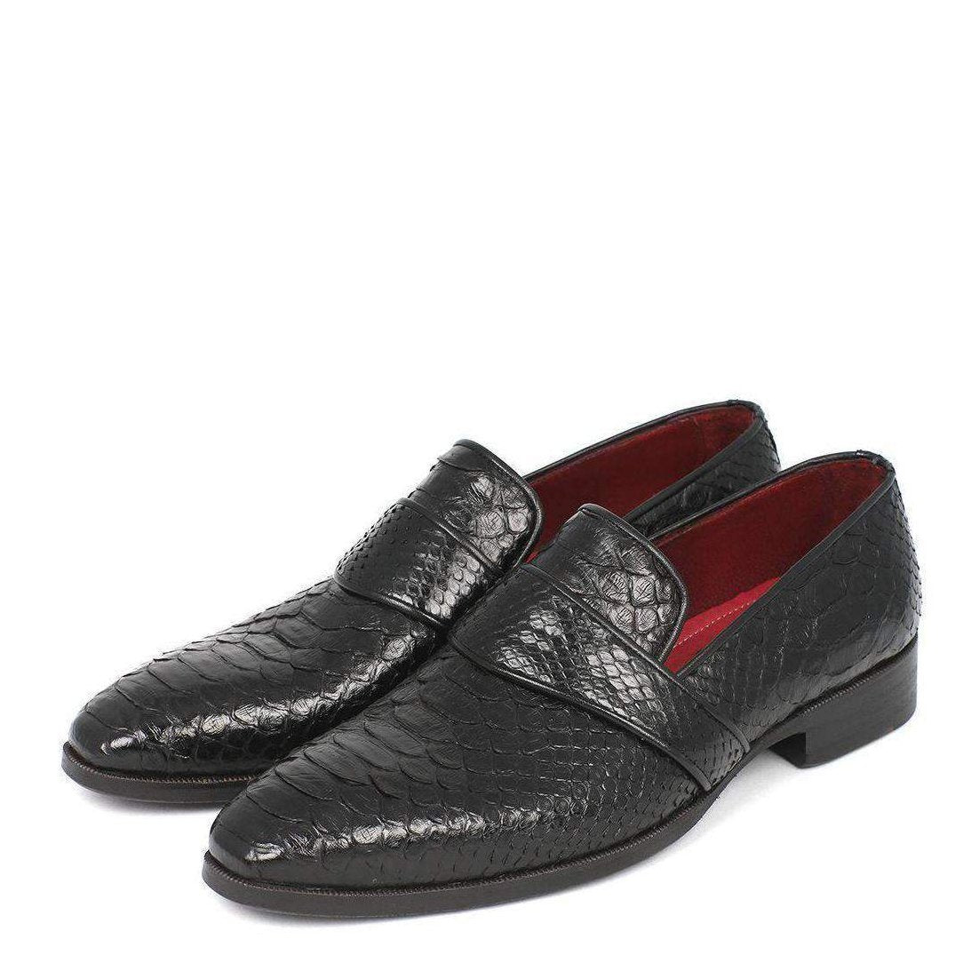 Paul Parkman Men's Genuine Snake Black Loafers 11BLK62