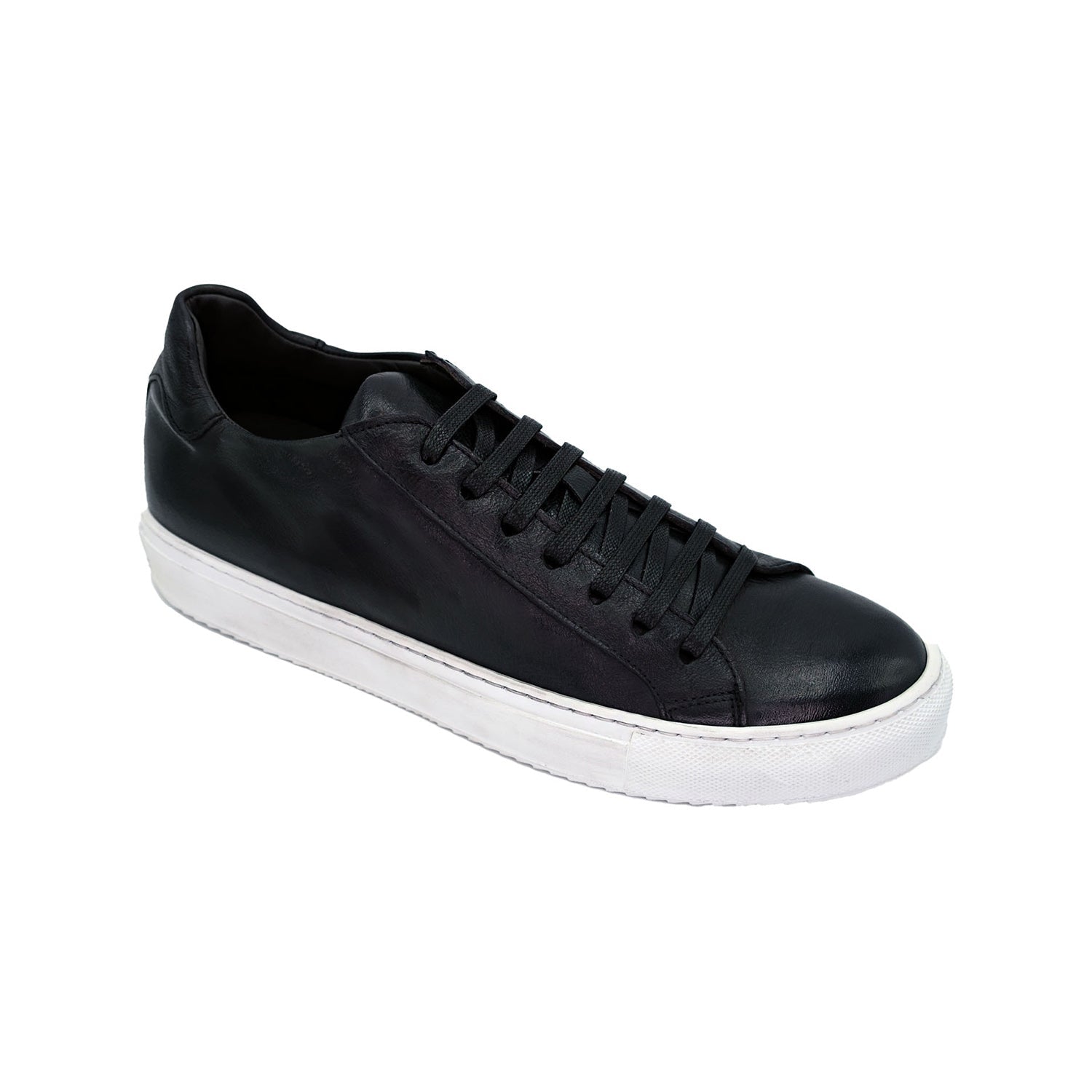Giovacchini Ricardo Men's Shoes Black Nappa Leather Casual Sneakers (GVCN1004)