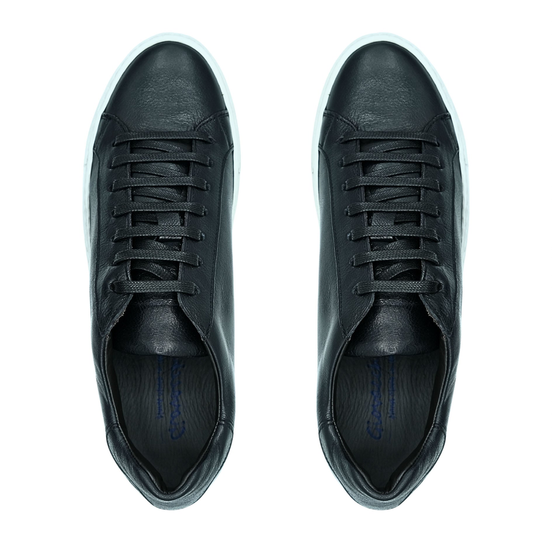 Giovacchini Ricardo Men's Shoes Black Nappa Leather Casual Sneakers (GVCN1004)