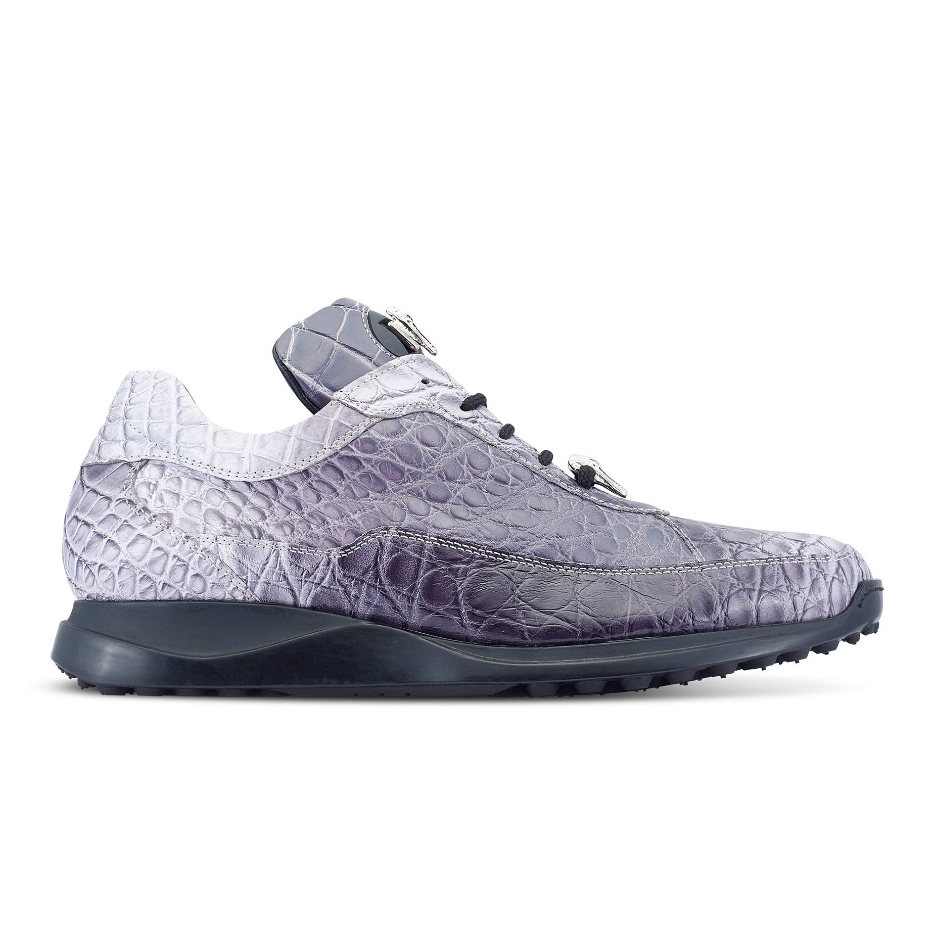 Mauri Bloodshed 8900/2 Men's Shoes Gray Combo Exotic Alligator Casual Sneakers (MA5483)