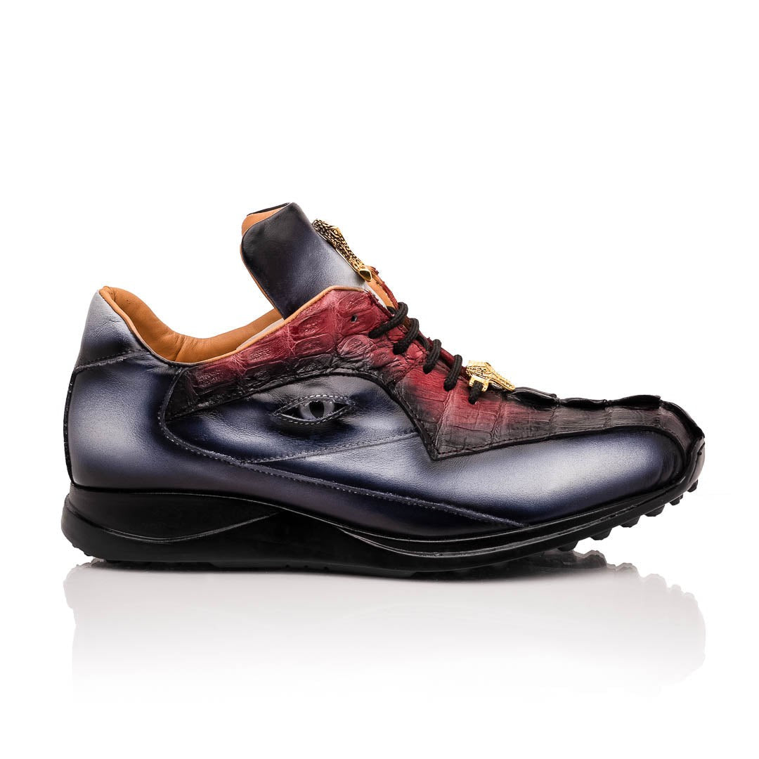 Mauri Hazard 8596/4 Men's Shoes Exotic Hornback / Nappa Leather Sneakers (MA5644)