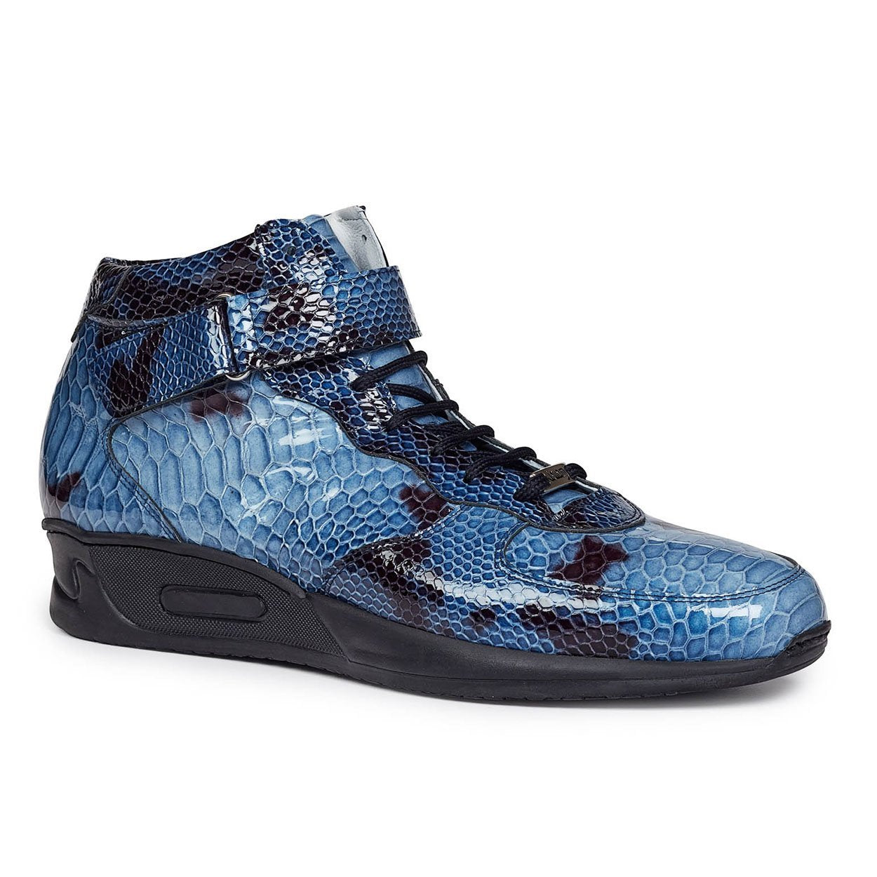 Mauri Men's Blue Patent Leather Malabo Sneakers (MA4622)
