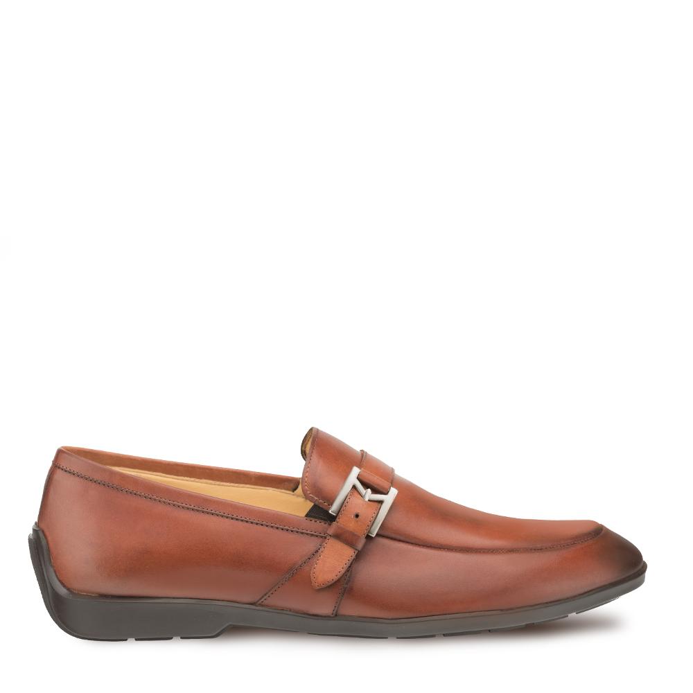 Mezlan 9805 Granby Men's Shoes Cognac Calf-Skin Leather Monk-Strap Loafers (MZ3283)