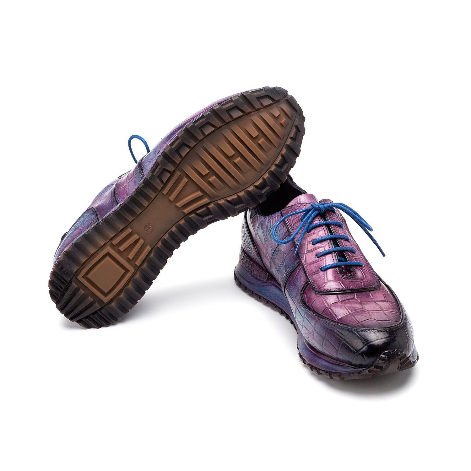 Paul Parkman Men's Shoes Textured Leather Print Sneakers (PM6454)