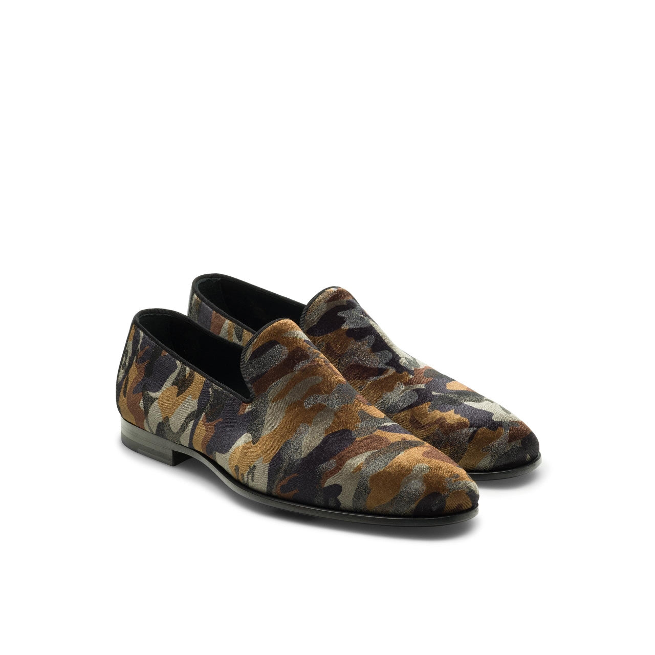 Magnanni Jareth 22334 Men's Shoes Khaki Camo Velvet Formal/Dress Loafers (MAGS1120)