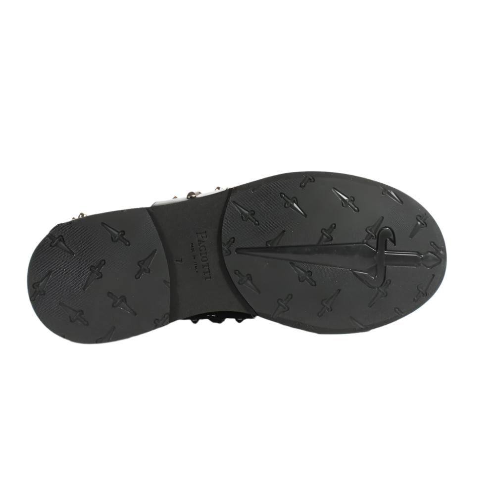 Cesare Paciotti Luxury Italian Men's Designer Shoes Black Leather Studded Gladiator Sandals (CPM2373
