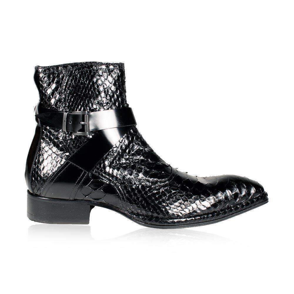 Jo Ghost Men's Designer Shoes Black Zip-Up Boots 986 (JG1560)